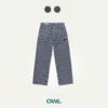Quần jean ống rộng Owlbrand Wide Striped